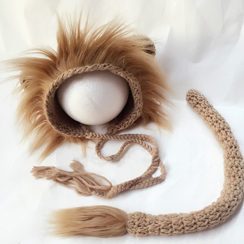 Infant Lion Costume Knitted Material with Fur